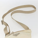 PRADA Shoulder Bag Nylon Ivory Silver Auth LNZ256-14