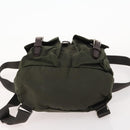 PRADA Backpack Nylon Khaki Silver Auth LNZ259-5
