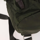PRADA Backpack Nylon Khaki Silver Auth LNZ259-17