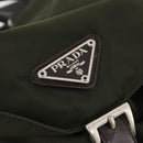 PRADA Backpack Nylon Khaki Silver Auth LNZ259-20