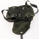 PRADA Backpack Nylon Khaki Silver Auth LNZ259-22