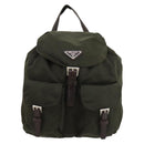 PRADA Backpack Nylon Khaki Silver Auth LNZ259-13