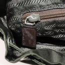 PRADA Backpack Nylon Khaki Silver Auth LNZ259-26