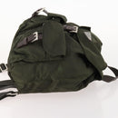 PRADA Backpack Nylon Khaki Silver Auth LNZ259-3