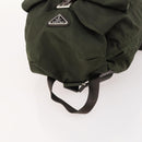 PRADA Backpack Nylon Khaki Silver Auth LNZ259-6