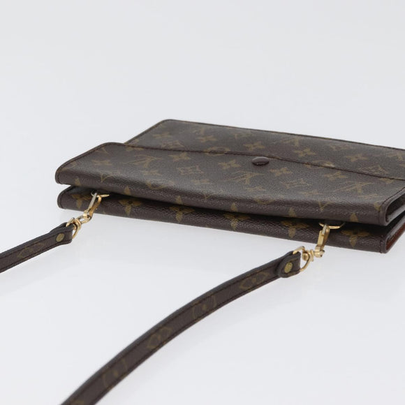 LOUIS VUITTON Monogram Double Rabat Shoulder Bag M51815 LV Auth LNZ263