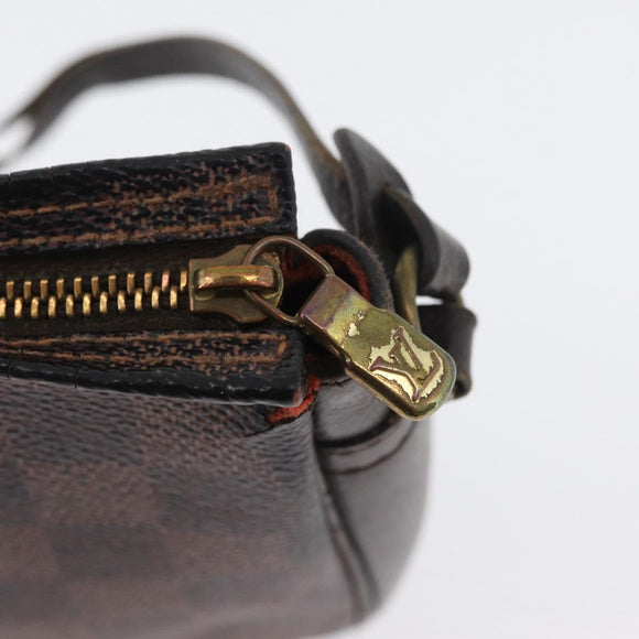 LOUIS VUITTON Damier Ebene Trousse Makeup Pouch N51982 LV Auth LNZ264