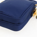 PRADA Shoulder Bag Nylon Blue Gold Auth LNZ265V-9