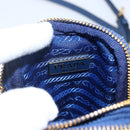 PRADA Shoulder Bag Nylon Blue Gold Auth LNZ265V-19