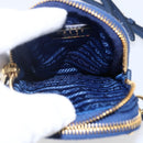 PRADA Shoulder Bag Nylon Blue Gold Auth LNZ265V-11