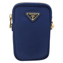 PRADA Shoulder Bag Nylon Blue Gold Auth LNZ265V-13
