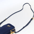 PRADA Shoulder Bag Nylon Blue Gold Auth LNZ265V-8