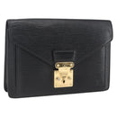 LOUIS VUITTON Epi Serie Dragonne Clutch Bag Black Noir M52612 LV Auth LNZ266-1