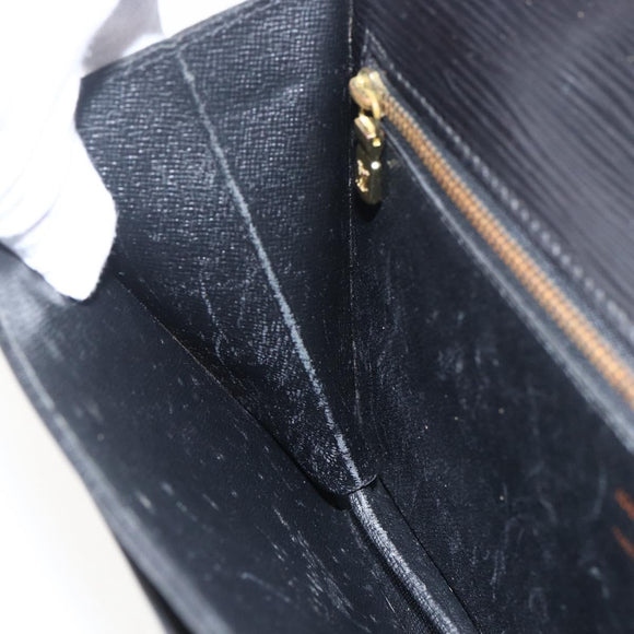 LOUIS VUITTON Epi Serie Dragonne Clutch Bag Black Noir M52612 LV Auth LNZ266