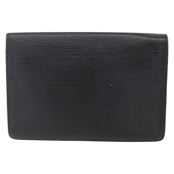 LOUIS VUITTON Epi Serie Dragonne Clutch Bag Black Noir M52612 LV Auth LNZ266