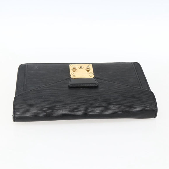 LOUIS VUITTON Epi Serie Dragonne Clutch Bag Black Noir M52612 LV Auth LNZ266