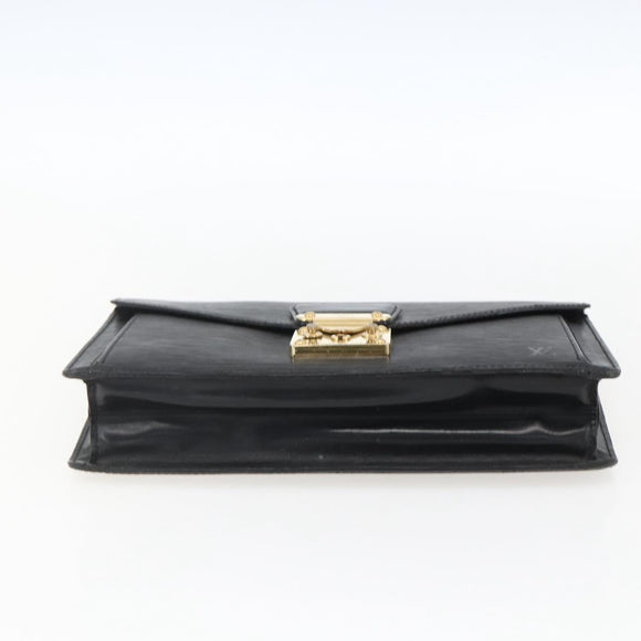 LOUIS VUITTON Epi Serie Dragonne Clutch Bag Black Noir M52612 LV Auth LNZ266