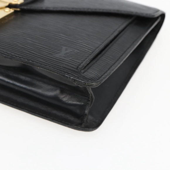 LOUIS VUITTON Epi Serie Dragonne Clutch Bag Black Noir M52612 LV Auth LNZ266