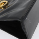 Salvatore Ferragamo Gancini Chain Bag Patent leather Black Gold Auth LNZ268-9