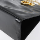 Salvatore Ferragamo Gancini Chain Bag Patent leather Black Gold Auth LNZ268-15