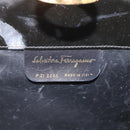 Salvatore Ferragamo Gancini Chain Bag Patent leather Black Gold Auth LNZ268-12