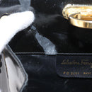 Salvatore Ferragamo Gancini Chain Bag Patent leather Black Gold Auth LNZ268-10