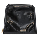 Salvatore Ferragamo Gancini Chain Bag Patent leather Black Gold Auth LNZ268-3