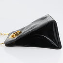 Salvatore Ferragamo Gancini Chain Bag Patent leather Black Gold Auth LNZ268-5