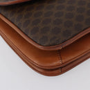 CELINE Macadam Canvas Shoulder Bag PVC Leather Brown Gold Auth LNZ270-9