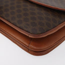 CELINE Macadam Canvas Shoulder Bag PVC Leather Brown Gold Auth LNZ270-14
