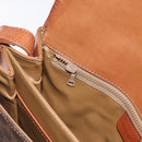 CELINE Macadam Canvas Shoulder Bag PVC Leather Brown Gold Auth LNZ270-24