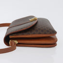 CELINE Macadam Canvas Shoulder Bag PVC Leather Brown Gold Auth LNZ270-4
