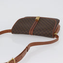 CELINE Macadam Canvas Shoulder Bag PVC Leather Brown Gold Auth LNZ270-6