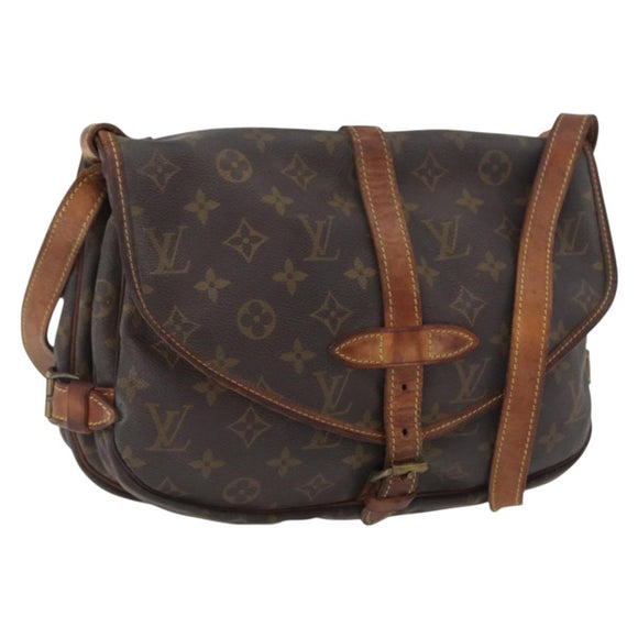 LOUIS VUITTON Monogram Saumur 30 Shoulder Bag M42256 LV Auth LNZ272
