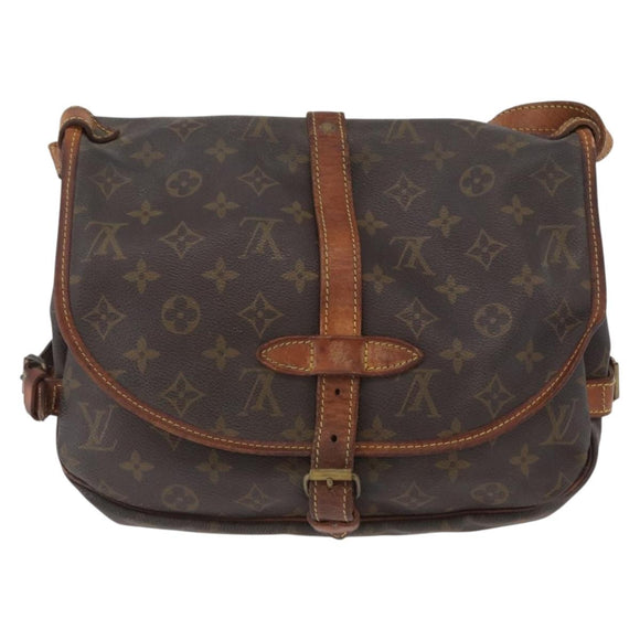 LOUIS VUITTON Monogram Saumur 30 Shoulder Bag M42256 LV Auth LNZ272