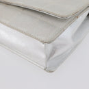 CHANEL New Travel Line Choco Bar Chain Shoulder Bag Nylon Silver CC Auth LNZ273A-16
