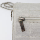 CHANEL New Travel Line Choco Bar Chain Shoulder Bag Nylon Silver CC Auth LNZ273A-19