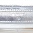 CHANEL New Travel Line Choco Bar Chain Shoulder Bag Nylon Silver CC Auth LNZ273A-23