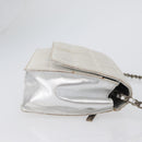 CHANEL New Travel Line Choco Bar Chain Shoulder Bag Nylon Silver CC Auth LNZ273A-3