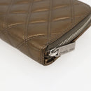 CHANEL Bicolore Lange Portemonnee Leer Goud CC Auth LNZ276V-16
