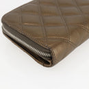 CHANEL Bicolore Lange Portemonnee Leer Goud CC Auth LNZ276V-17