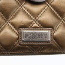 CHANEL Bicolore Lange Portemonnee Leer Goud CC Auth LNZ276V-18