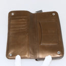 CHANEL Bicolore Lange Portemonnee Leer Goud CC Auth LNZ276V-8