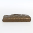 CHANEL Bicolore Lange Portemonnee Leer Goud CC Auth LNZ276V-6