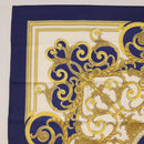 HERMES Carre 90 Scarf ""Les Tuileries"" Silk Blue Auth LNZ279V-16