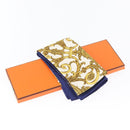 HERMES Carre 90 Scarf ""Les Tuileries"" Silk Blue Auth LNZ279V-12