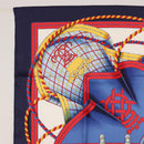HERMES Carre 90 Scarf ""GRANDE TENUE"" Silk Blue Auth LNZ280M-2