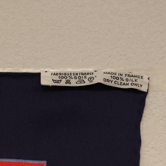 HERMES Carre 90 Scarf ""GRANDE TENUE"" Silk Blue Auth LNZ280M