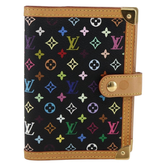 LOUIS VUITTON Multicolor Agenda PM Day Planner Cover Black R20895 Auth LNZ285V