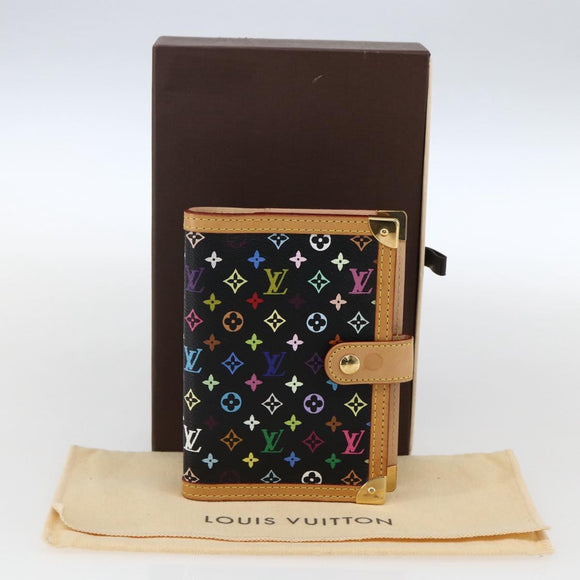 LOUIS VUITTON Multicolor Agenda PM Day Planner Cover Black R20895 Auth LNZ285V